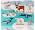 układanka drewniana z uchwytami zwierzęta arktyczne adam toys, drewniane puzzle 12m+